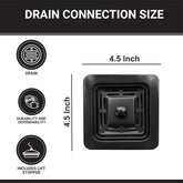 Stainless Steel Waste Coupling For Kitchen Sinks ( Black ) - Fossa Home